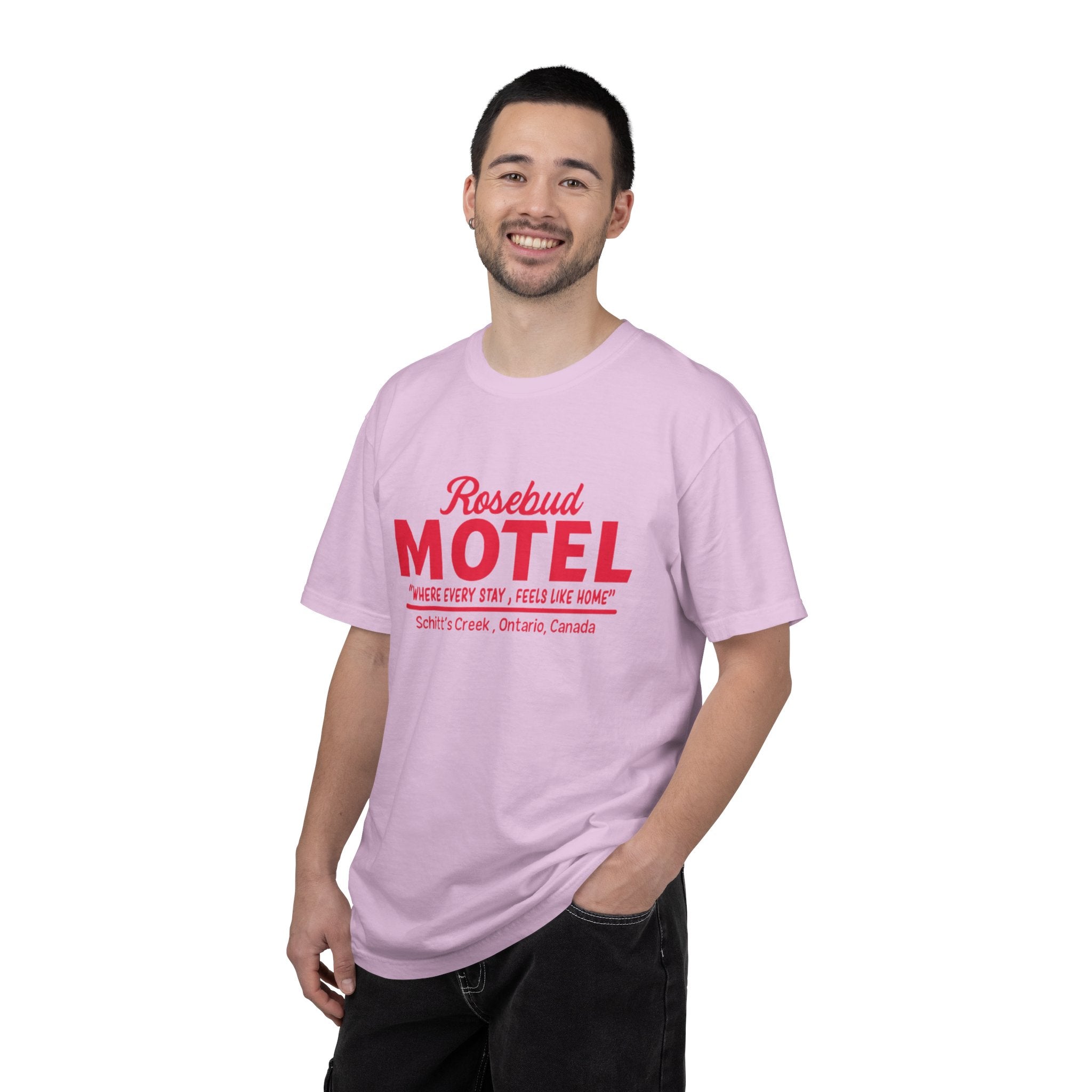 Rosebud Motel T-Shirt — Vintage 'Where Every Stay Feels Like Home' Graphic Tee - Creations by Chris and Carlos