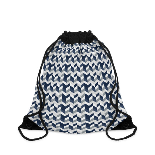 Prism Point Athletic Collection Navy Chevron Drawstring Bag — Lightweight Geometric Gym & Travel Sack - Creations by Chris and Carlos
