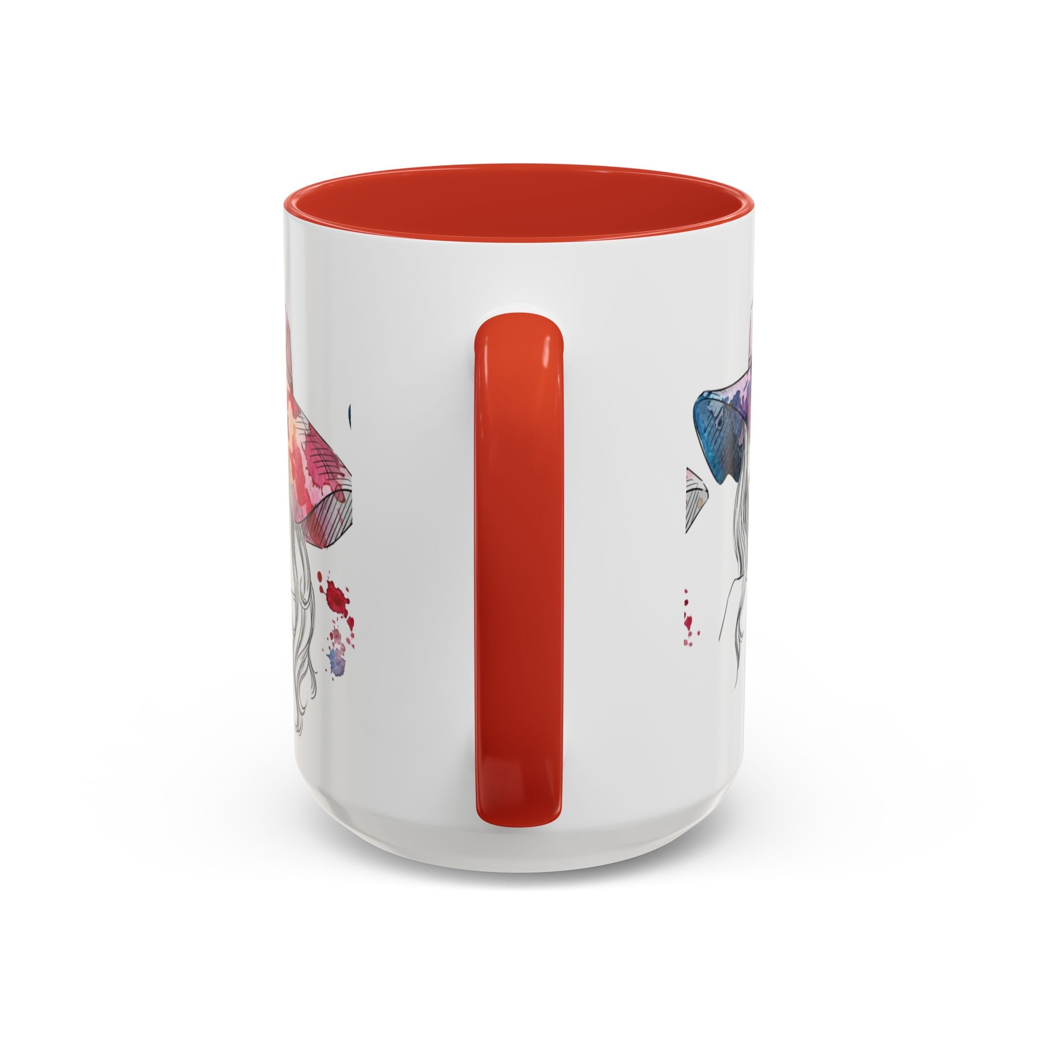 Watercolor Sun Hat Coffee Mug - Chic Fashion Illustration Accent Mug (11/15oz) - Creations by Chris and Carlos