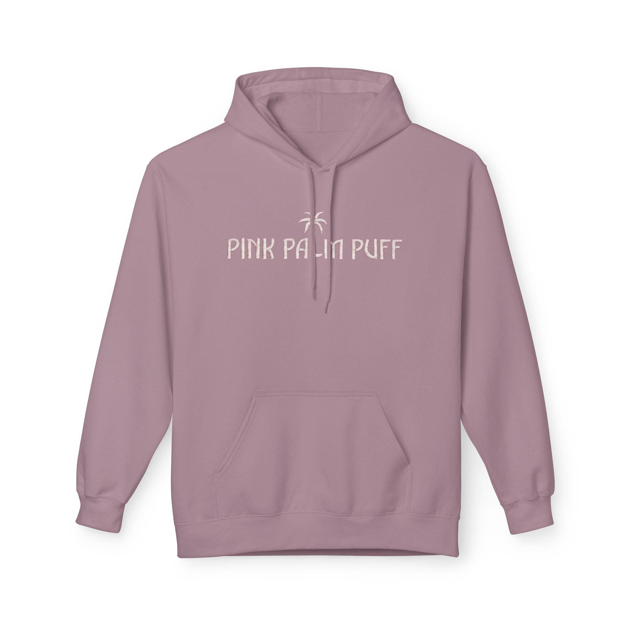 Pinky Palmtree Puff Floral Graphic Hoodie — Vintage Botanical Note Print - Creations by Chris and Carlos
