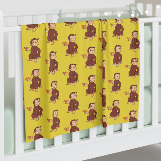 Curious George Monkey Baby Swaddle Blanket — Soft Cartoon Monkey Print for Newborns & Baby Showers - Creations by Chris and Carlos