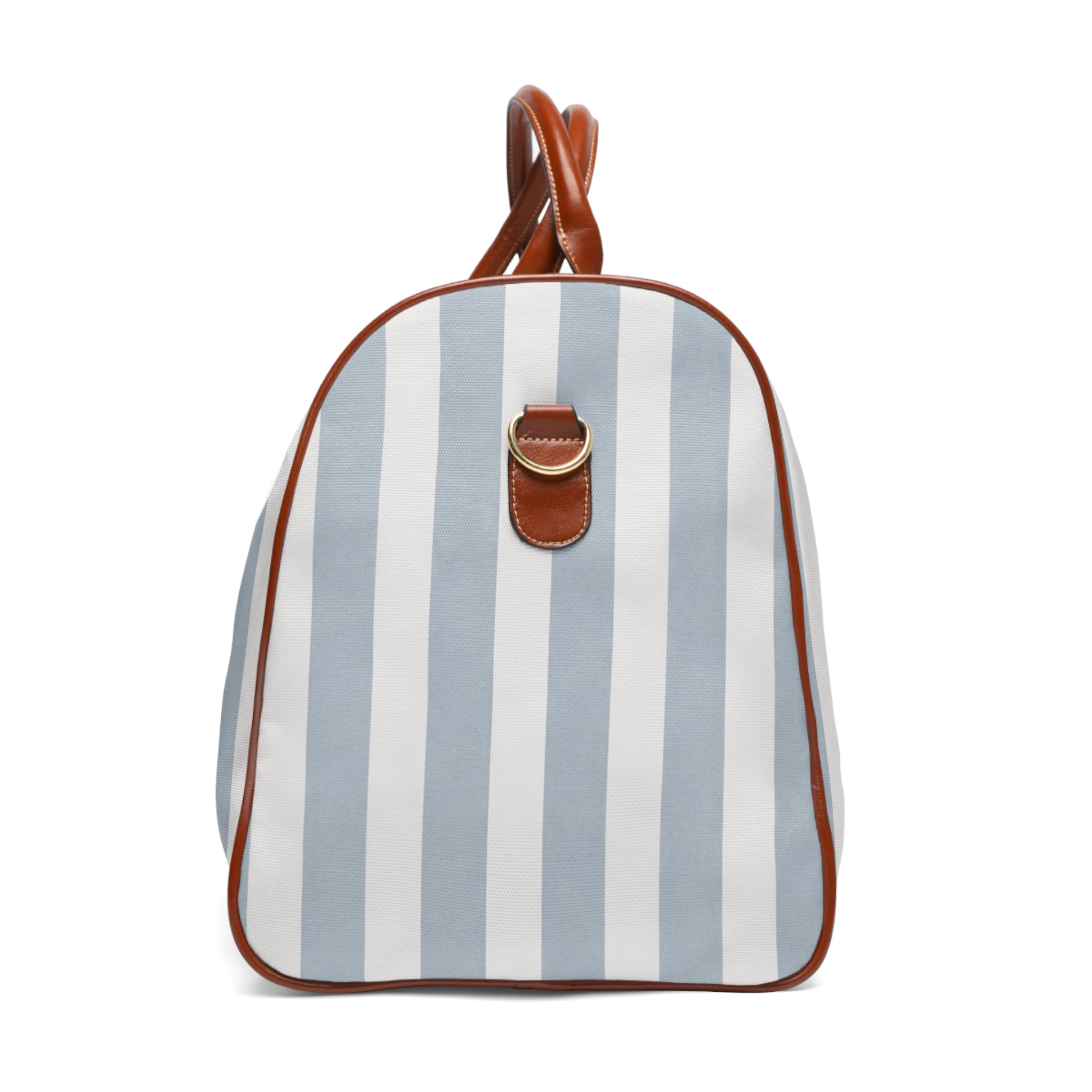Striped Waterproof Travel Duffle Bag — Coastal "Sunwashed Coast" Patch - Creations by Chris and Carlos