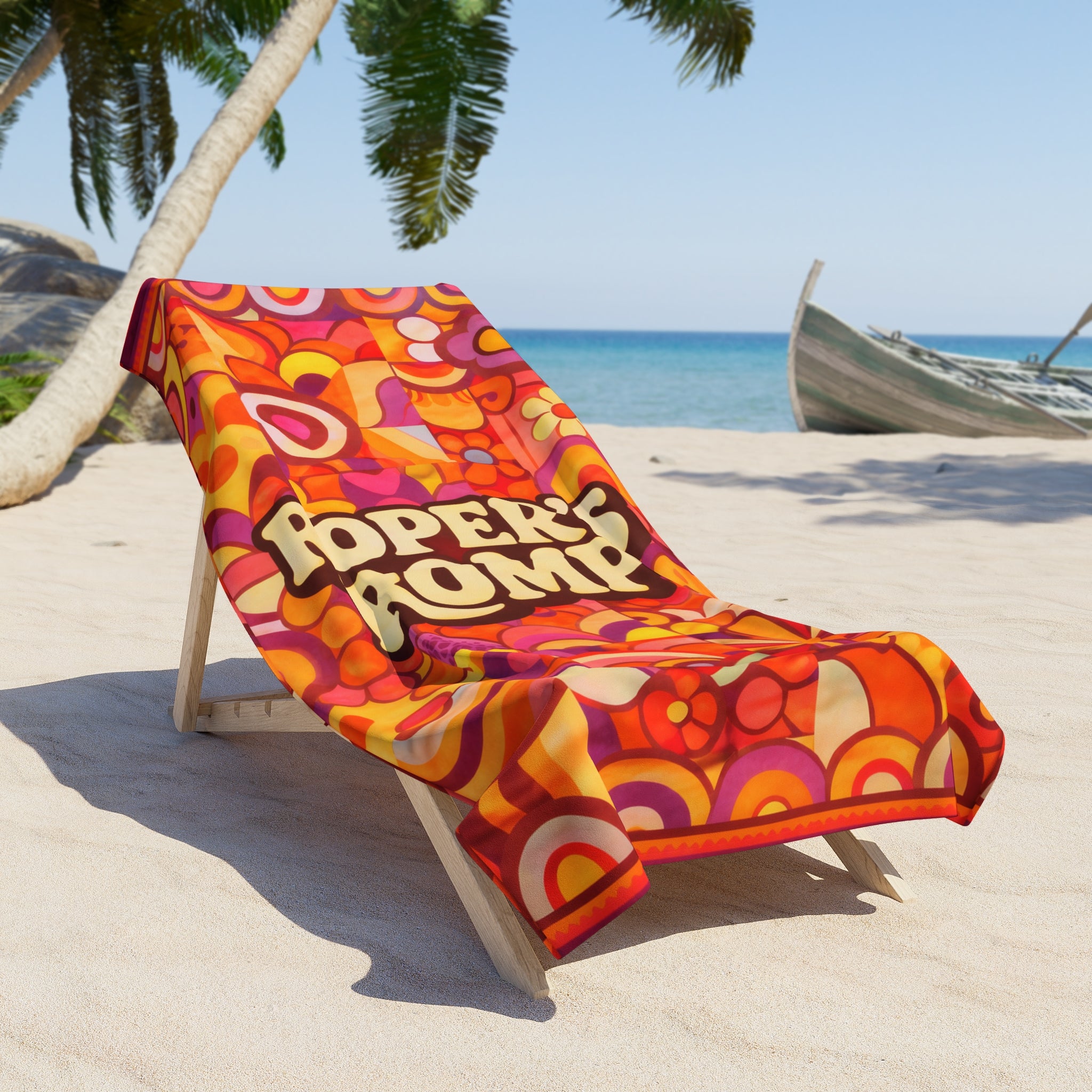 Retro Floral 'Roper's Romp' Beach Towel - Creations by Chris and Carlos