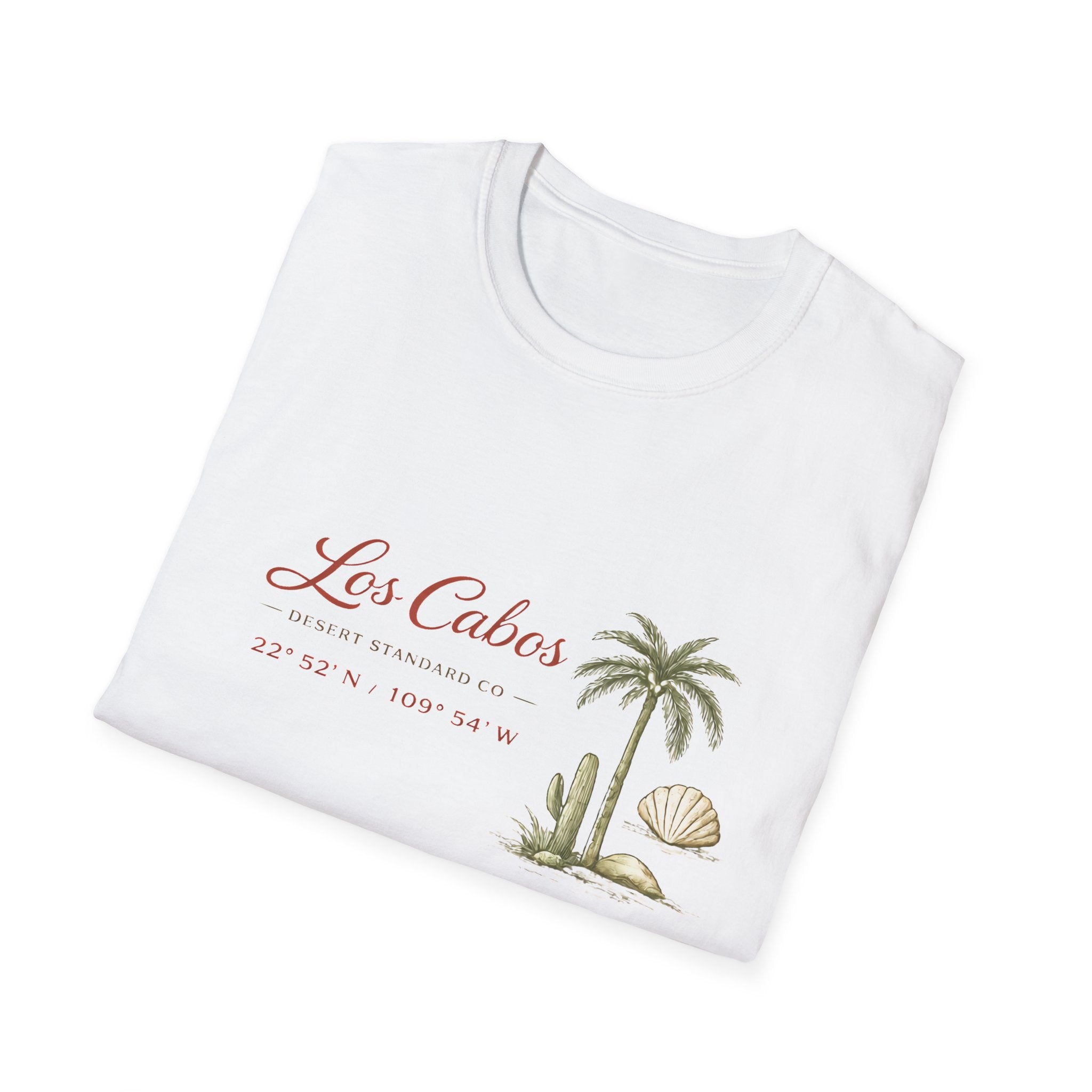 Los Cabos Palm Beach T-Shirt — Tropical Vacation Tee with Shell Graphic - Creations by Chris and Carlos