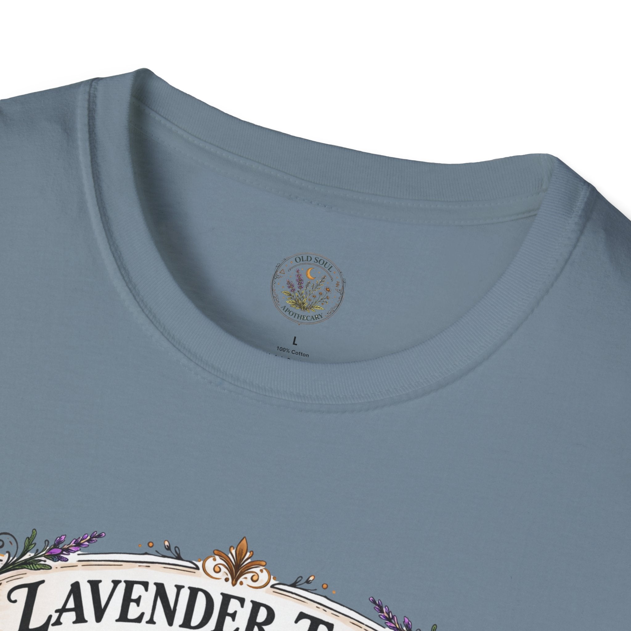 Old Soul Apothecary Lavender Tonic Botanical Tee — Vintage Herbal Label Shirt - Creations by Chris and Carlos