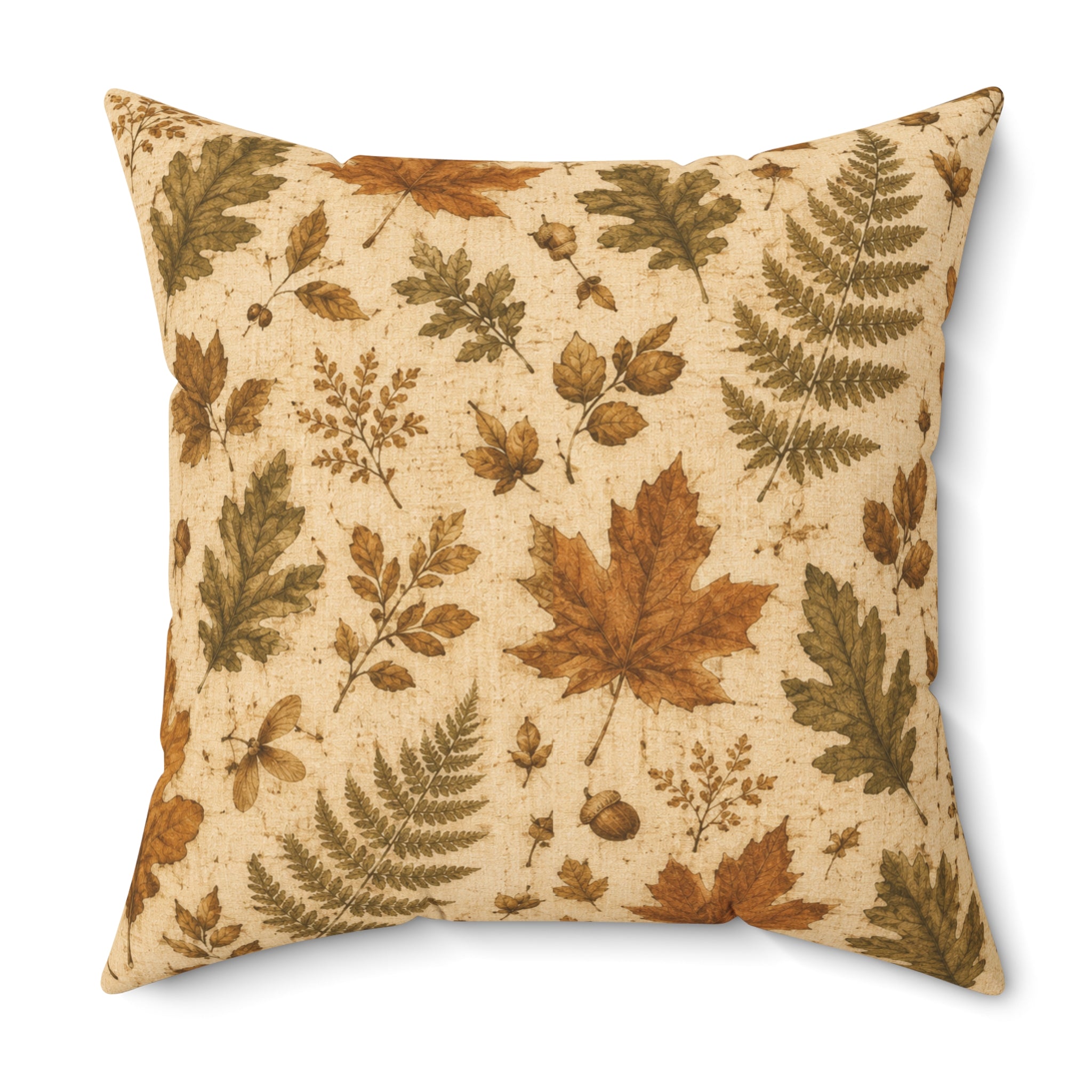 Old Soul Harvest™ Pressed Autumn Leaves Throw Pillow - Throw Pillow from Old Soul Harvest Campfire Circle