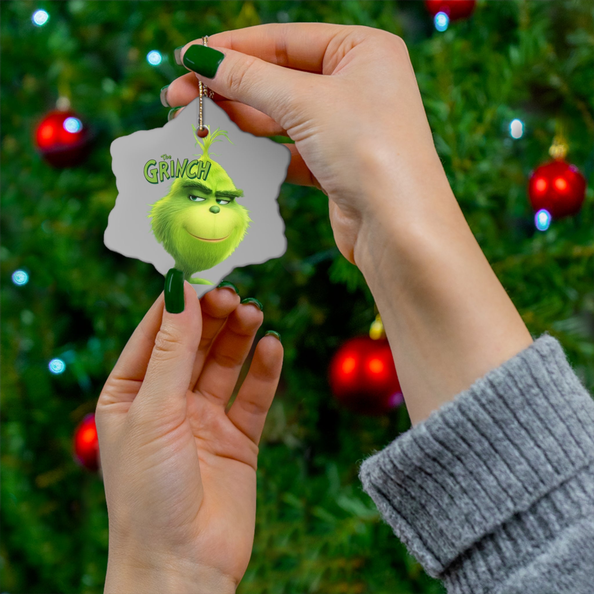 The Grinch- Ceramic Ornament, 4 Shapes - Creations by Chris and Carlos