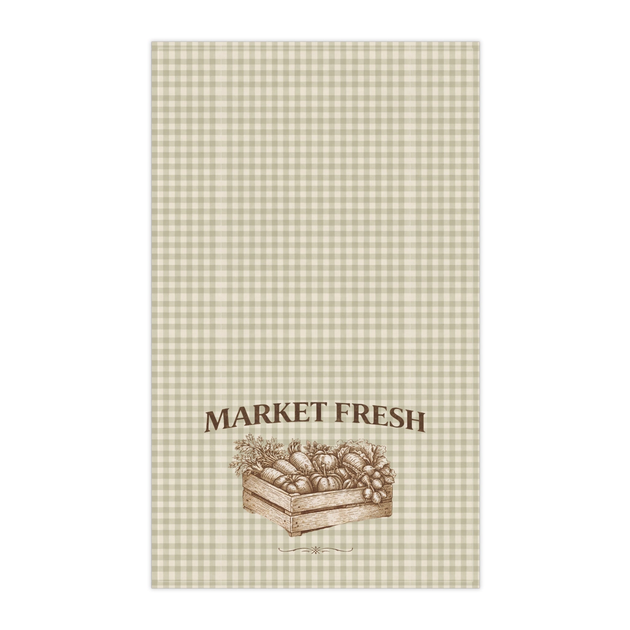 Market Fresh Gingham Tea Towel — Farmhouse Kitchen Dish Towel - Creations by Chris and Carlos