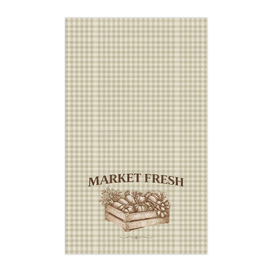 Market Fresh Gingham Tea Towel — Farmhouse Kitchen Dish Towel - Creations by Chris and Carlos