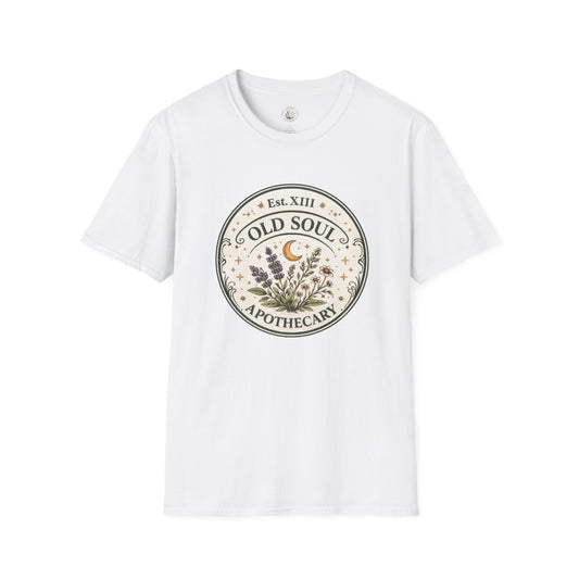 Old Soul Apothecary T-Shirt – Vintage Herbal Moon Graphic Tee - Creations by Chris and Carlos