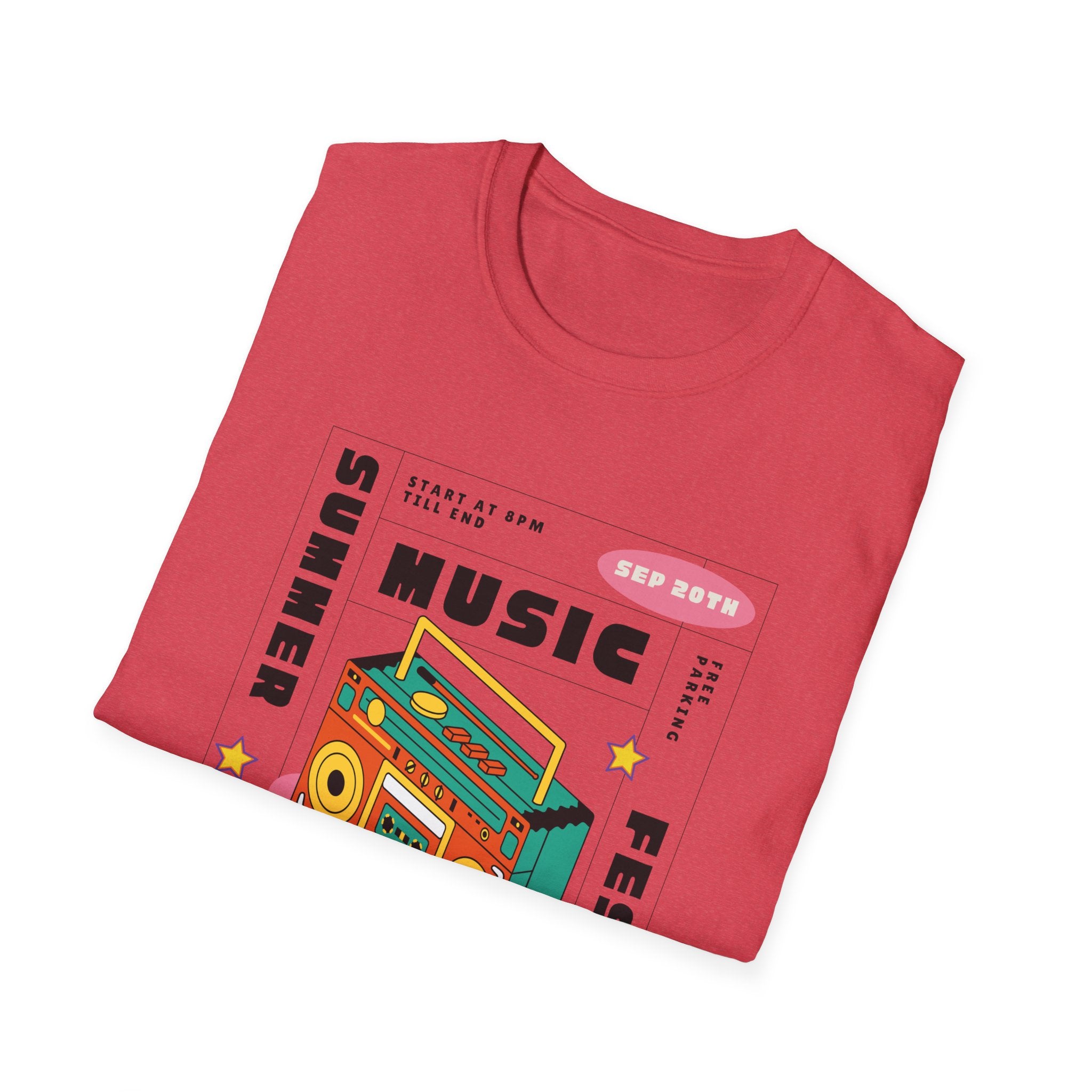 Music Festival T-Shirt — Retro Boombox Summer Festival Design - Creations by Chris and Carlos