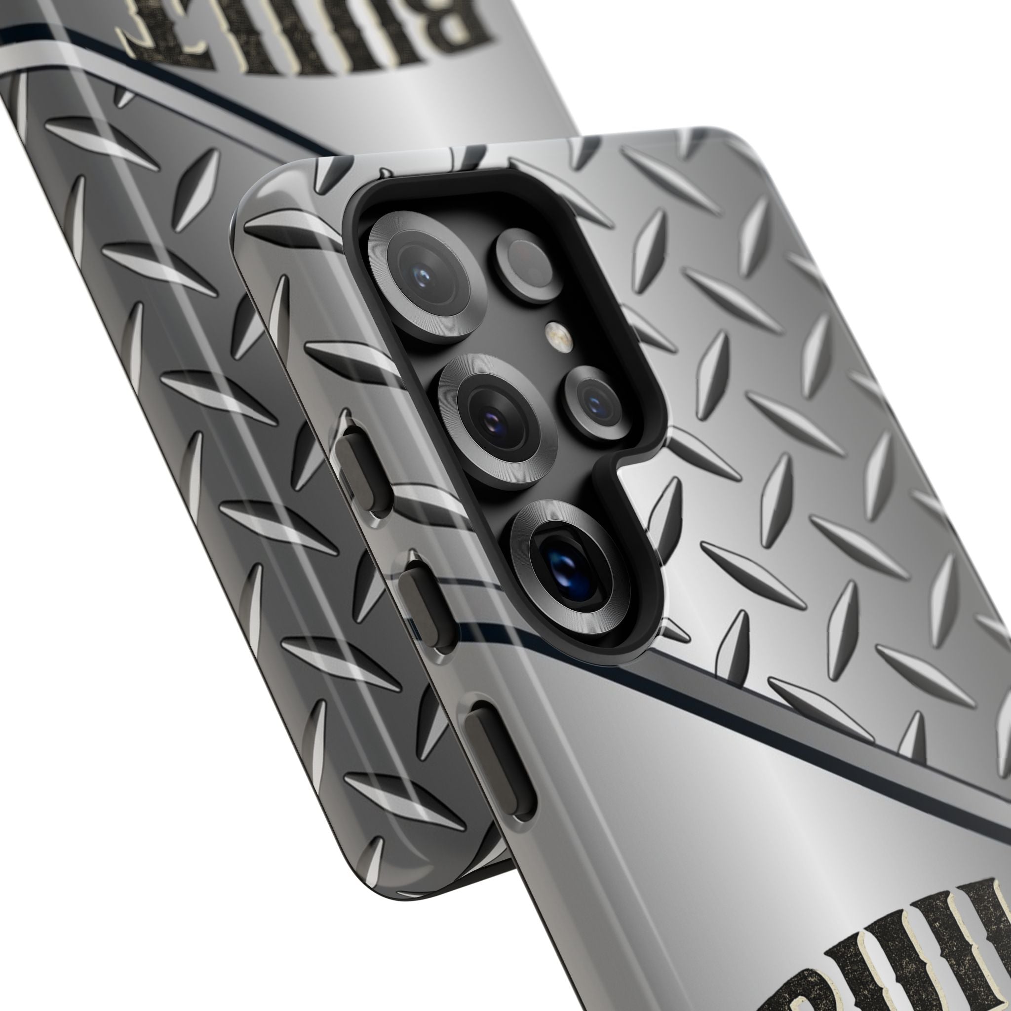 Built Not Bought Metal Diamond-Plate Phone Case — Rugged Tool Lover Gift - Creations by Chris and Carlos