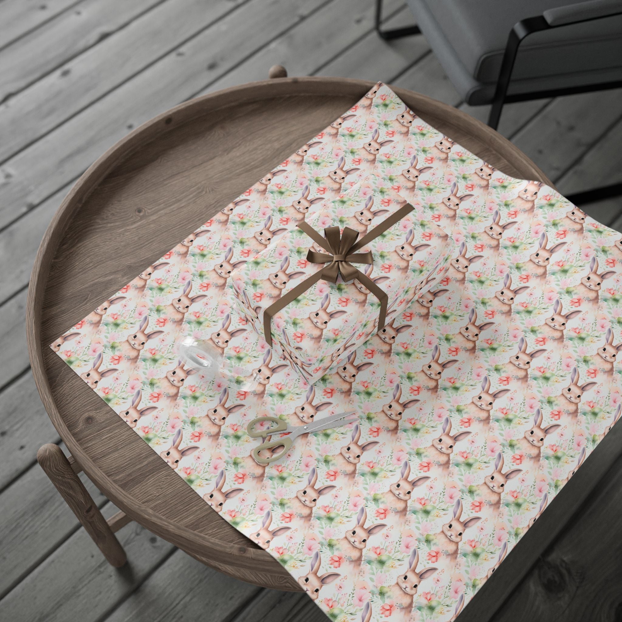 Easter Floral Bunny Wrapping Paper Roll — Cute Pastel Rabbit Gift Wrap for Baby Showers & Easter - Creations by Chris and Carlos