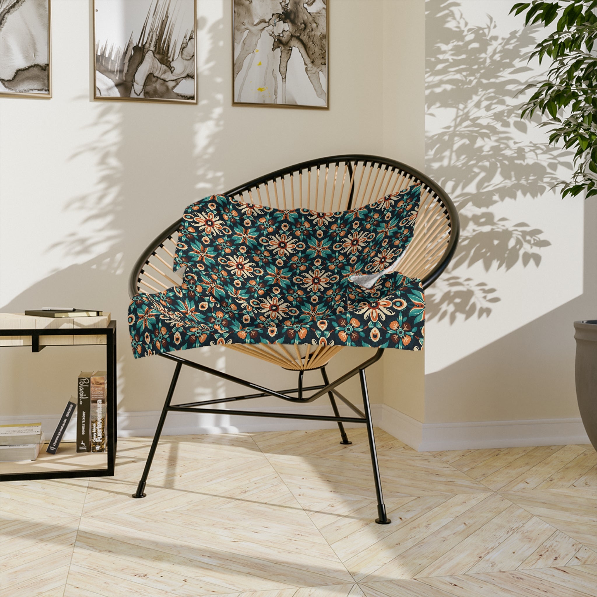 Sol y Alegría (Sun and Joy) Collection-Bohemian Tile Velveteen Microfiber Blanket - Creations by Chris and Carlos