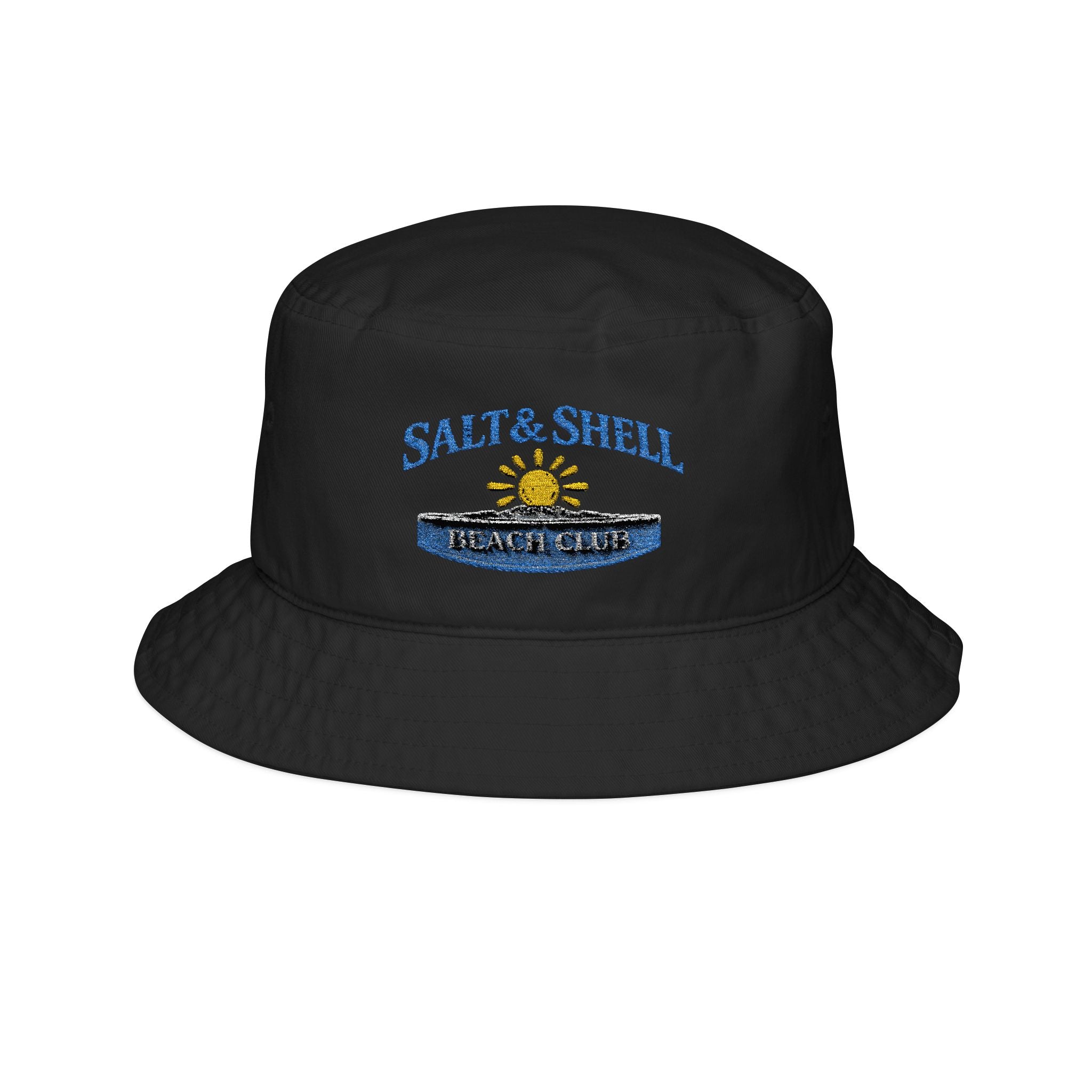 Salt & Shell Embroidered Bucket Hat – Beach Sun & Surf Logo - Creations by Chris and Carlos