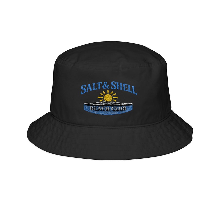 Salt & Shell Embroidered Bucket Hat – Beach Sun & Surf Logo