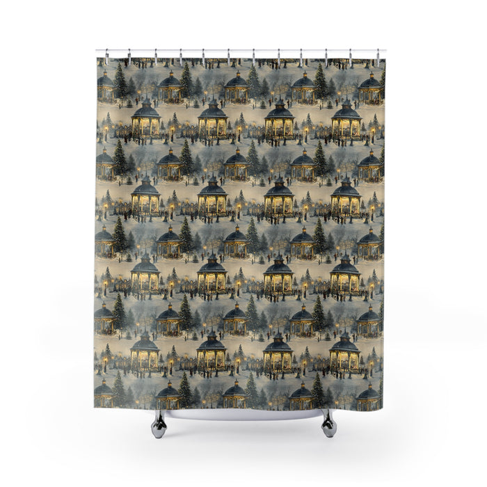 Hearth & Heritage- Winter Wonderland Shower Curtain, Cozy Bathroom Decor, Holiday Vibes, Rustic Wall Art, Gift for Homeowners, Christmas Decor