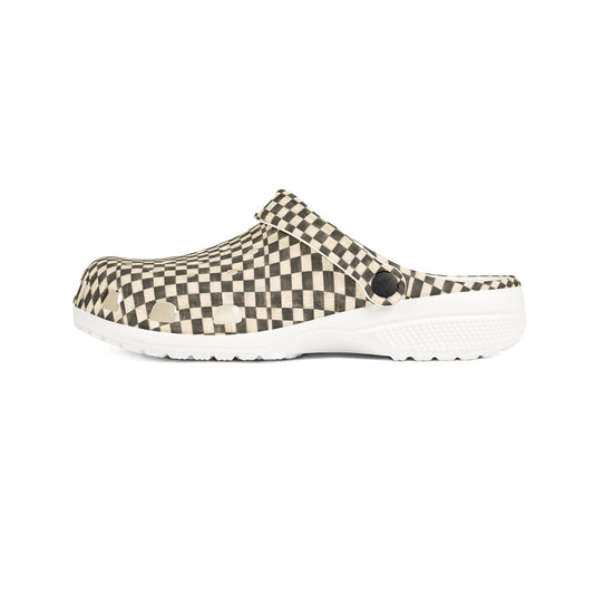 Checkered EVA Clogs — Lightweight Foam Slip-On Shoes - Creations by Chris and Carlos