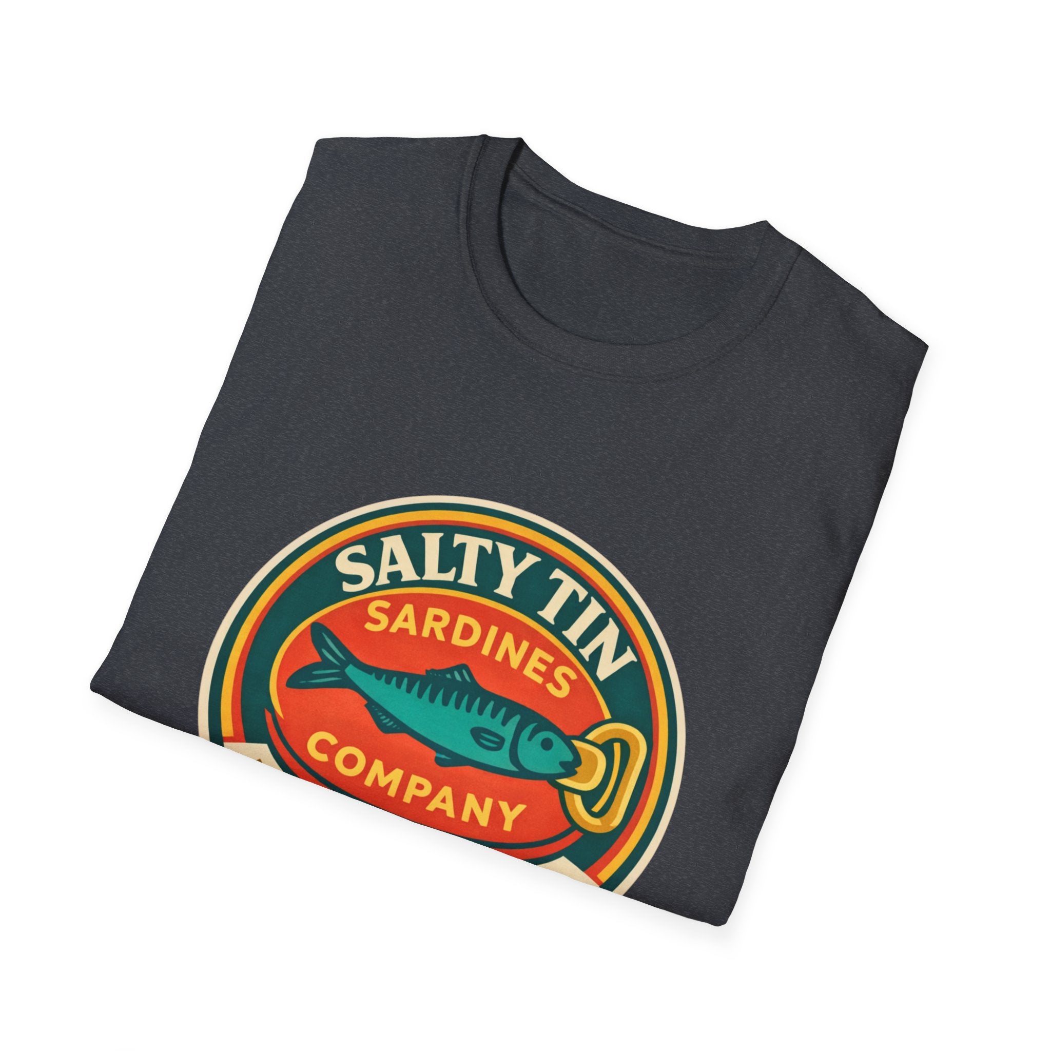 Salty Tin Sardines Vintage Logo T-Shirt - Creations by Chris and Carlos
