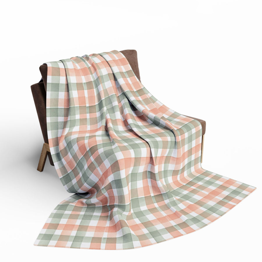 The Artisanal Flora Gallery Plaid Fleece Blanket — Soft Pastel Check Cozy Throw