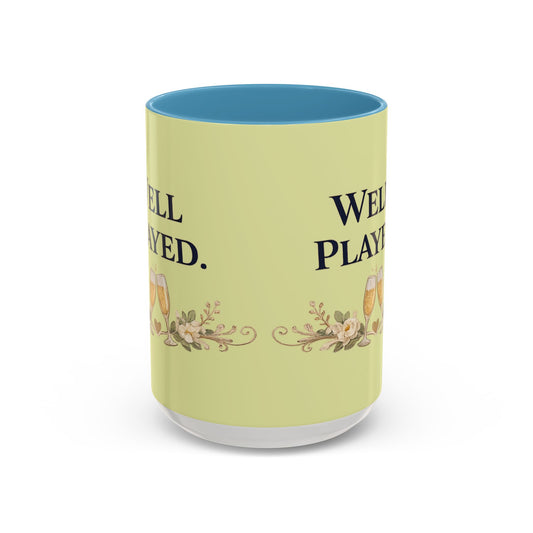 Well Played Coffee Mug — Floral Champagne Accent 11/15oz - Creations by Chris and Carlos