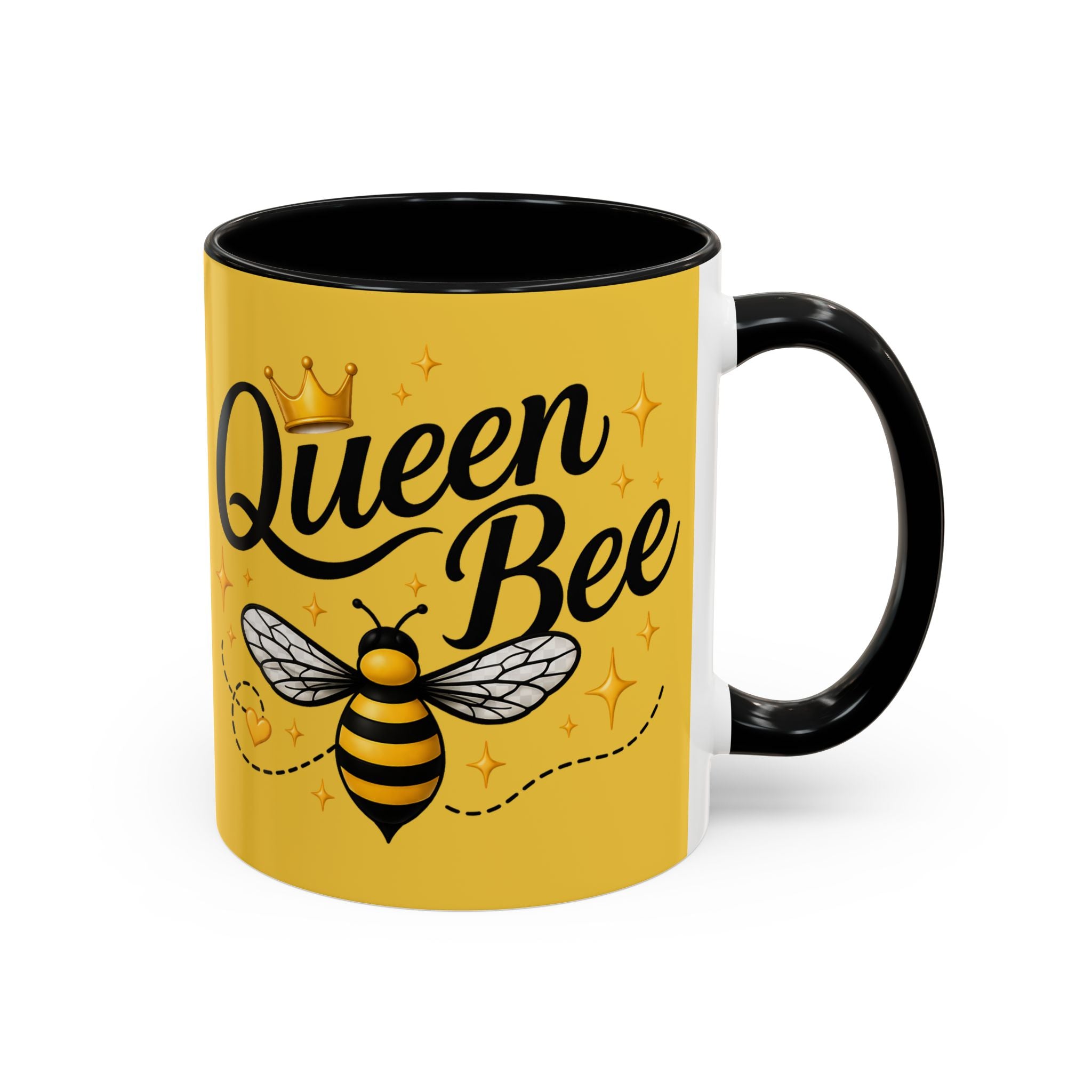Queen Bee Coffee Mug — Floral Bee Accent Mug (11/15oz) - Creations by Chris and Carlos