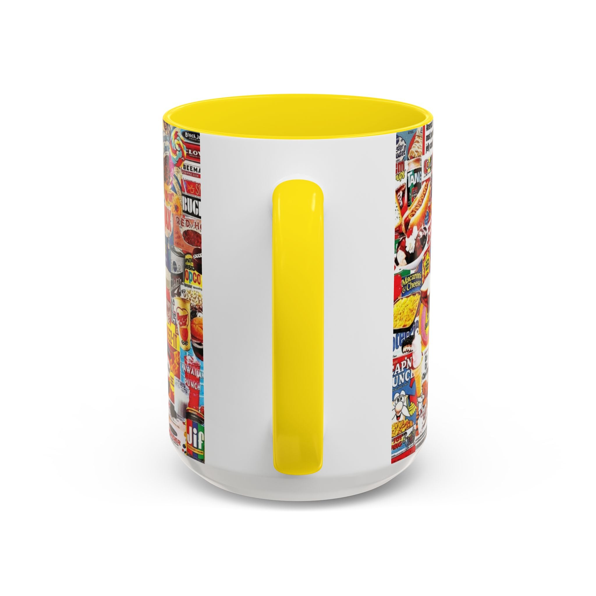Retro Snack Collage Mug — Vintage Candy & Cereal Packaging Accent Coffee Mug - Creations by Chris and Carlos