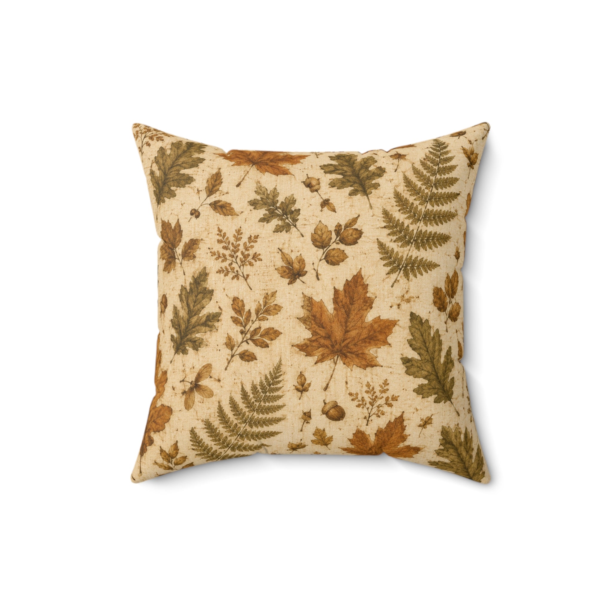 Old Soul Harvest™ Pressed Autumn Leaves Throw Pillow - Throw Pillow from Old Soul Harvest Campfire Circle