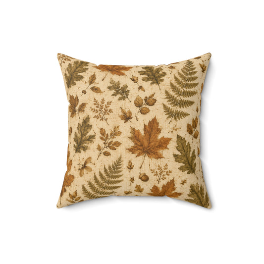 Old Soul Harvest™ Pressed Autumn Leaves Throw Pillow - Throw Pillow from the Old Soul Harvest Campfire Circle collection