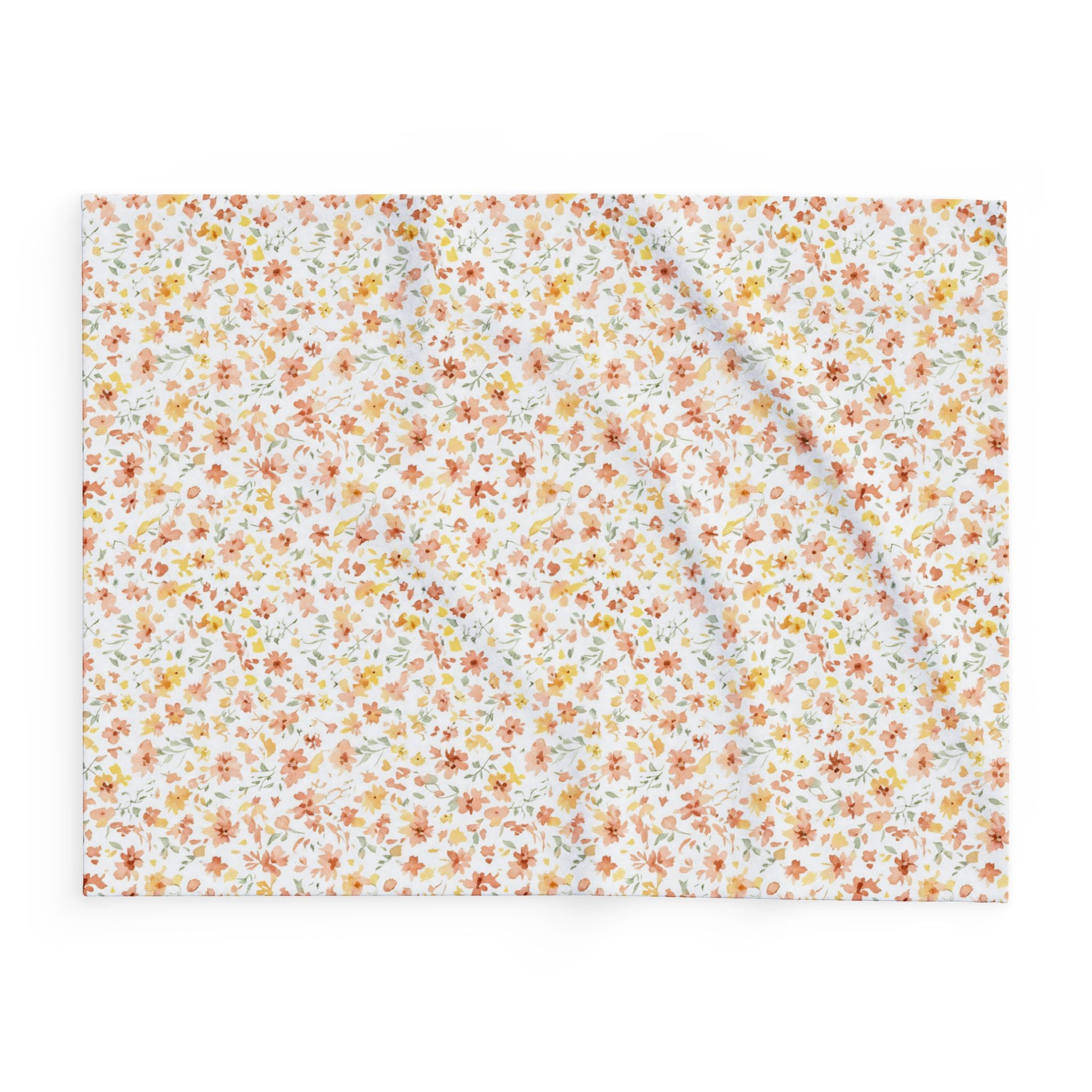 The Artisanal Flora Gallery Floral Fleece Blanket — Delicate Autumn Wildflower Throw - Creations by Chris and Carlos