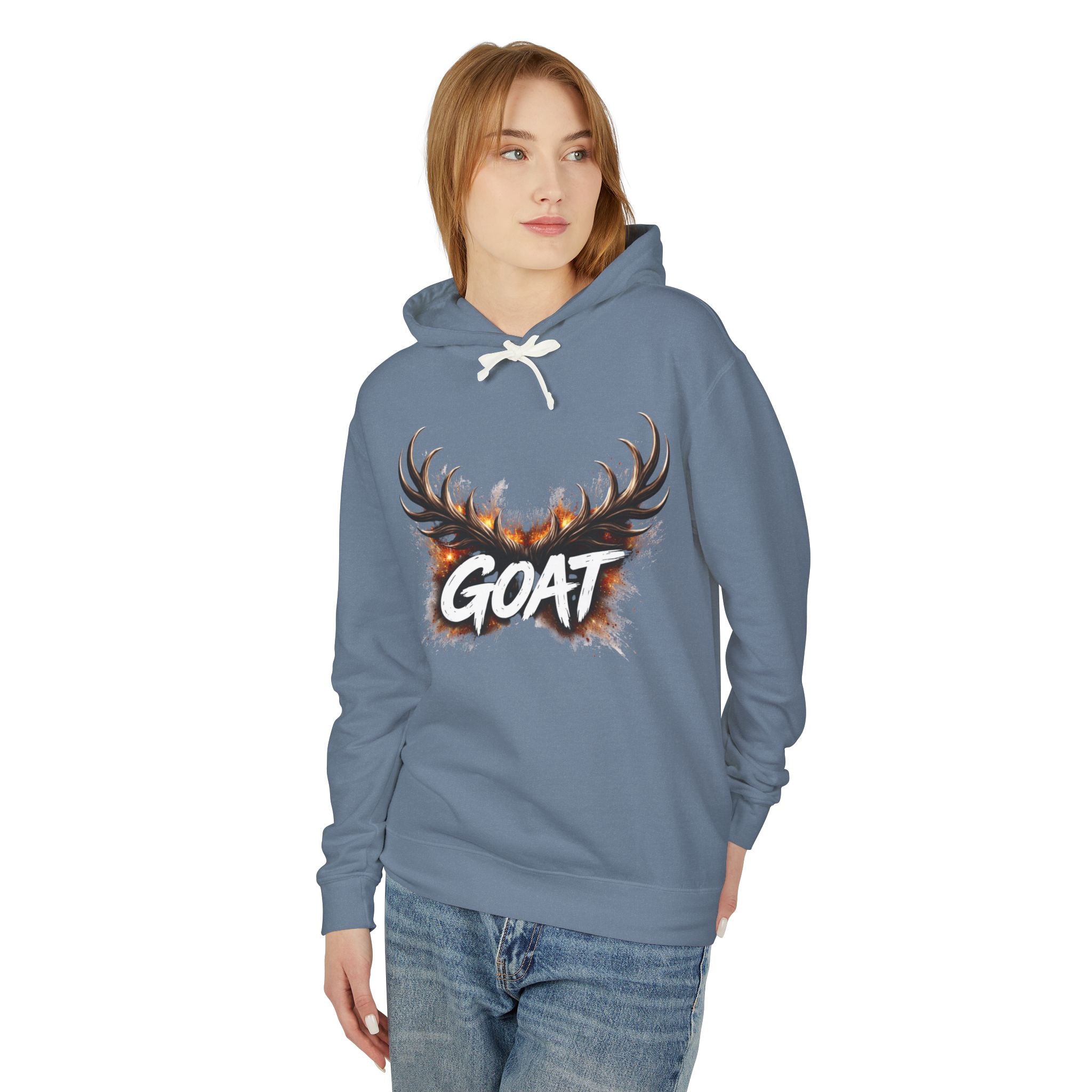 GOAT Antler Graphic Hoodie | Goat Skull Antlers Sweatshirt - Creations by Chris and Carlos