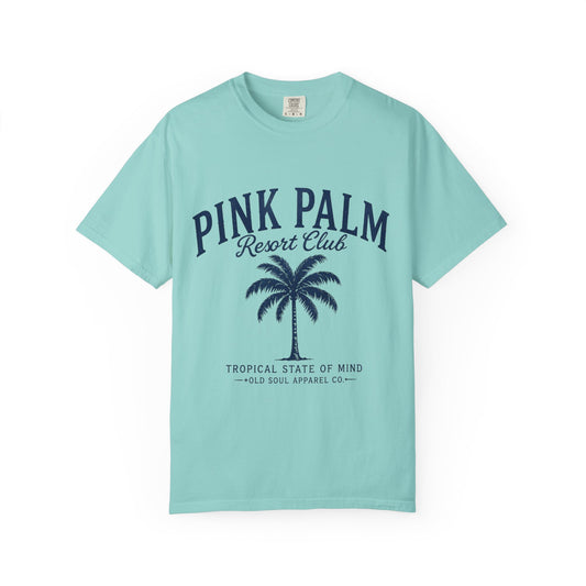 Pink Palm Resort Club T-Shirt — Tropical Palm Graphic Tee - Creations by Chris and Carlos