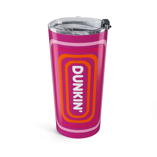 Retro Pink Geometric 20oz Tumbler – Insulated Travel Cup - Creations by Chris and Carlos