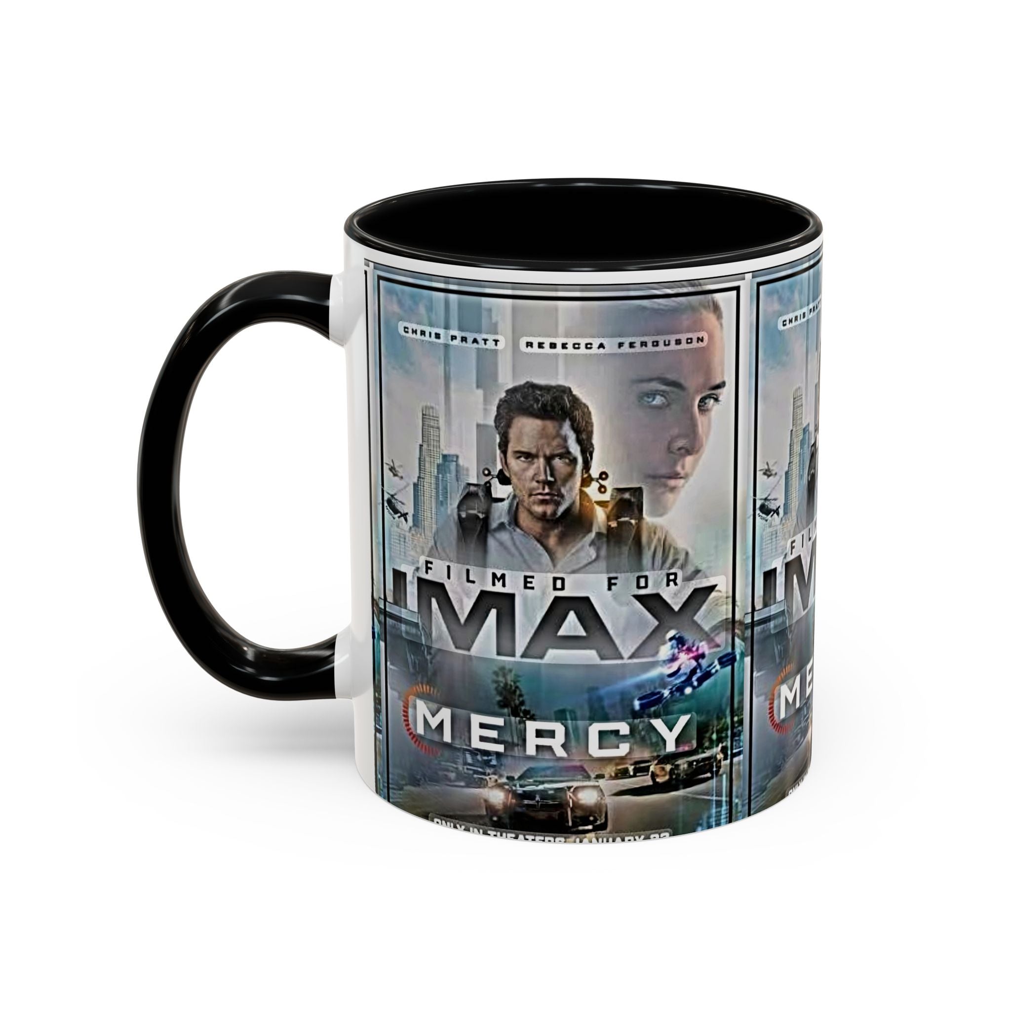 Accent Coffee Mug — 'Mercy' Movie Poster Design (11/15oz) - Creations by Chris and Carlos