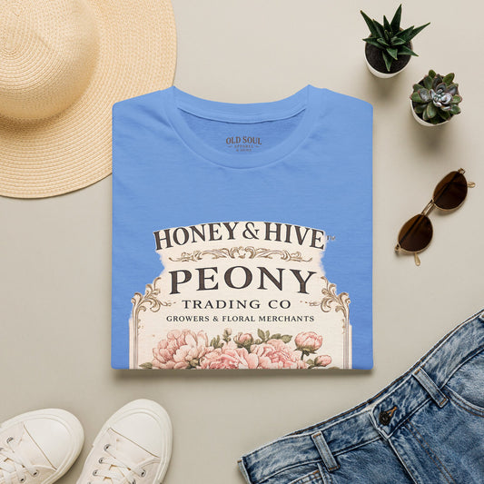 Vintage Bloom Graphic T‑Shirt — "Honey & Hive" Floral Crest Tee - Creations by Chris and Carlos