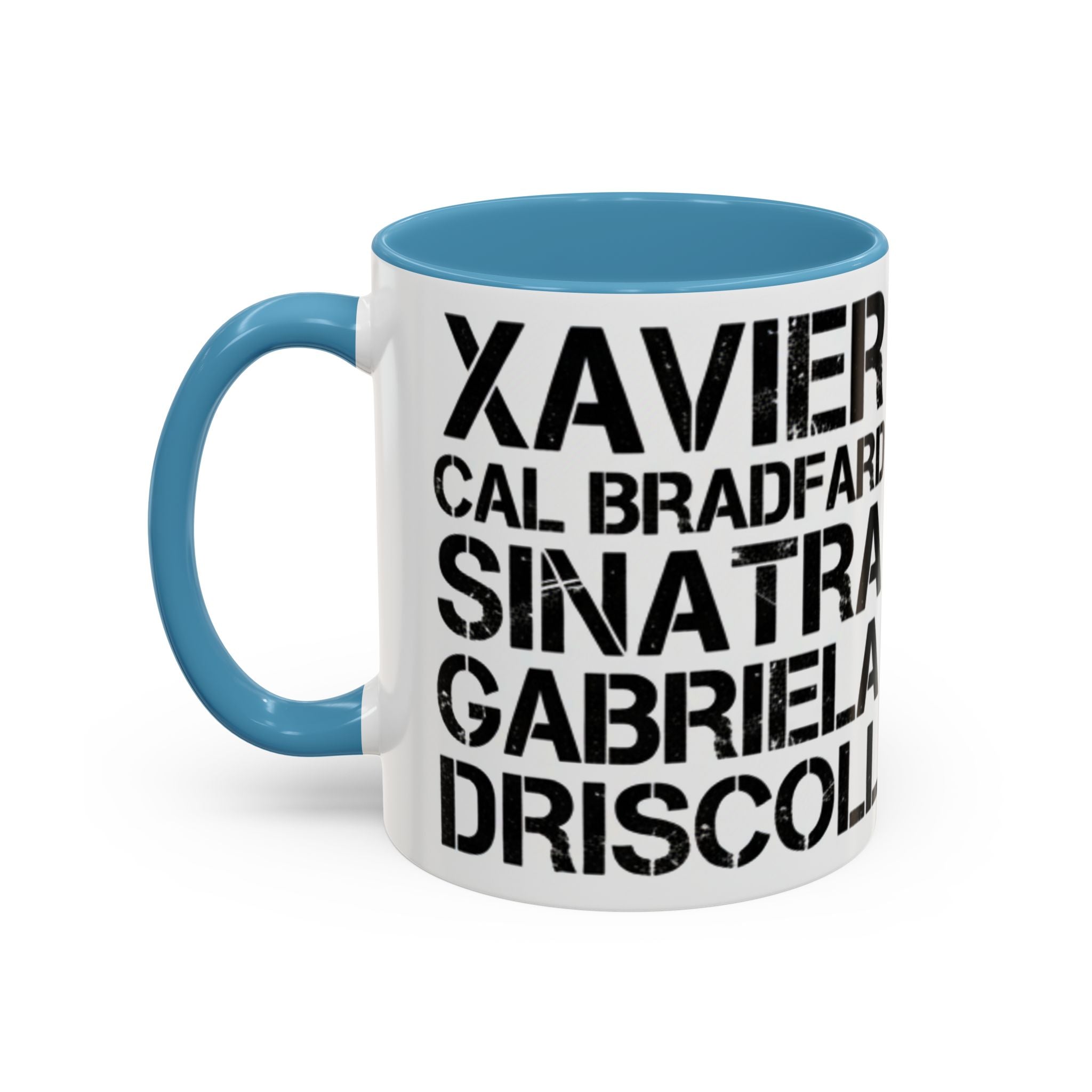Paradise TV Show Typography Names Accent Coffee Mug — Bold Black Name List Design (11/15oz) - Creations by Chris and Carlos