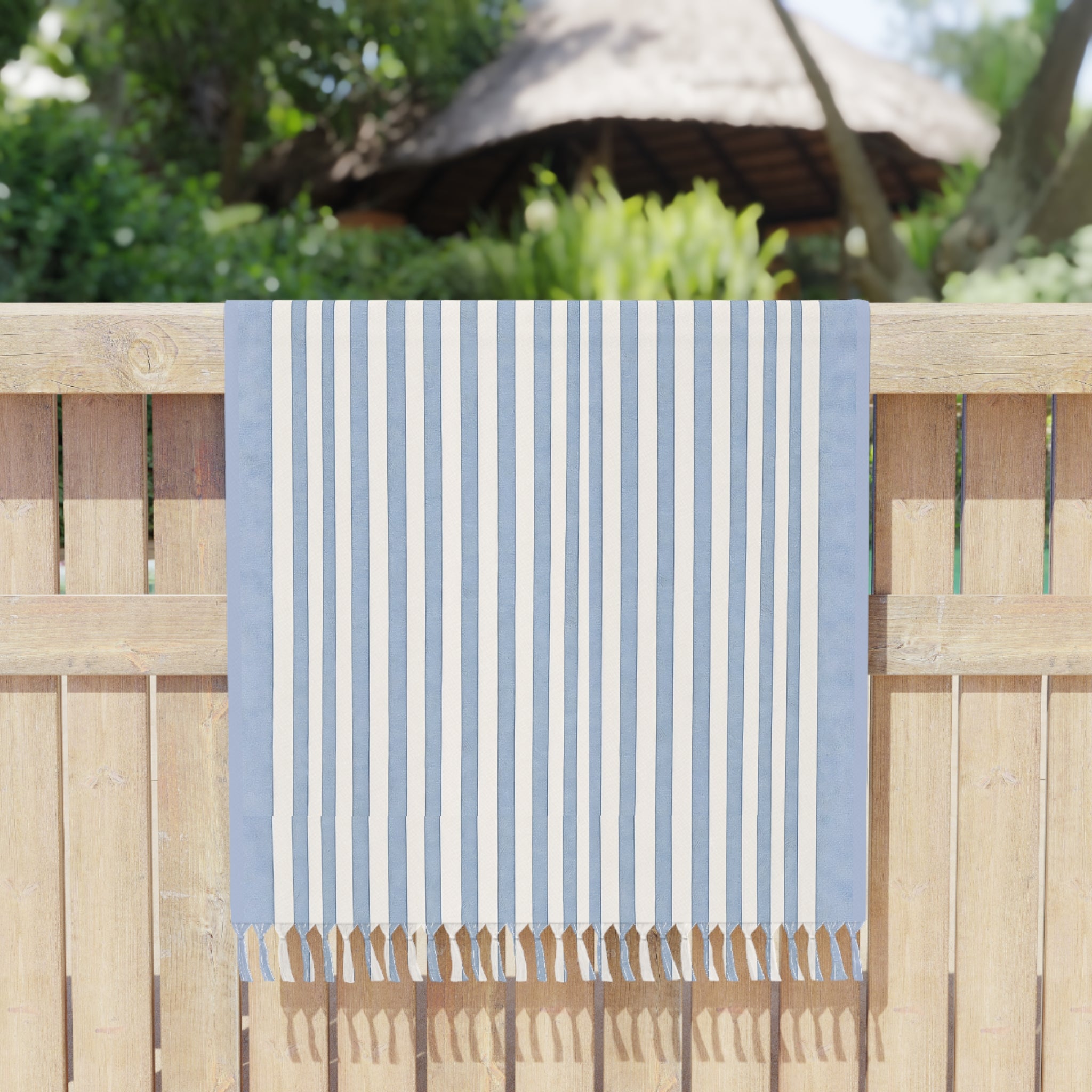 Boho Striped Turkish Beach Towel - Lightweight Fringe Cotton Swim & Pool Towel - Creations by Chris and Carlos
