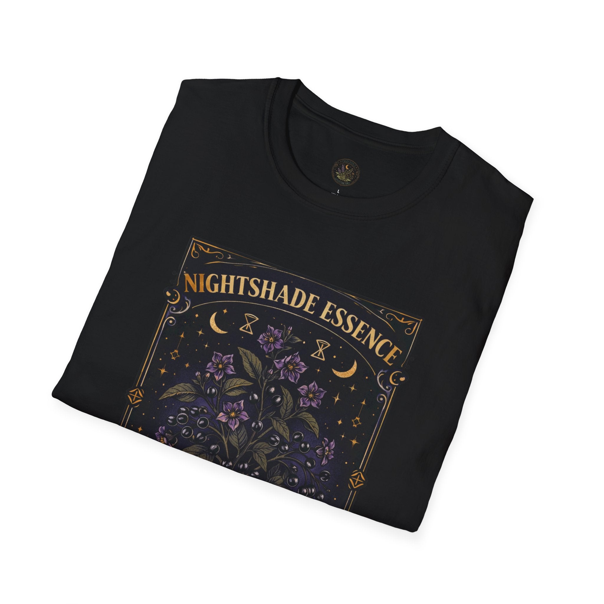 Old Soul Apothecary Nightshade Essence T-Shirt — Botanical Moonlight Graphic Tee - Creations by Chris and Carlos