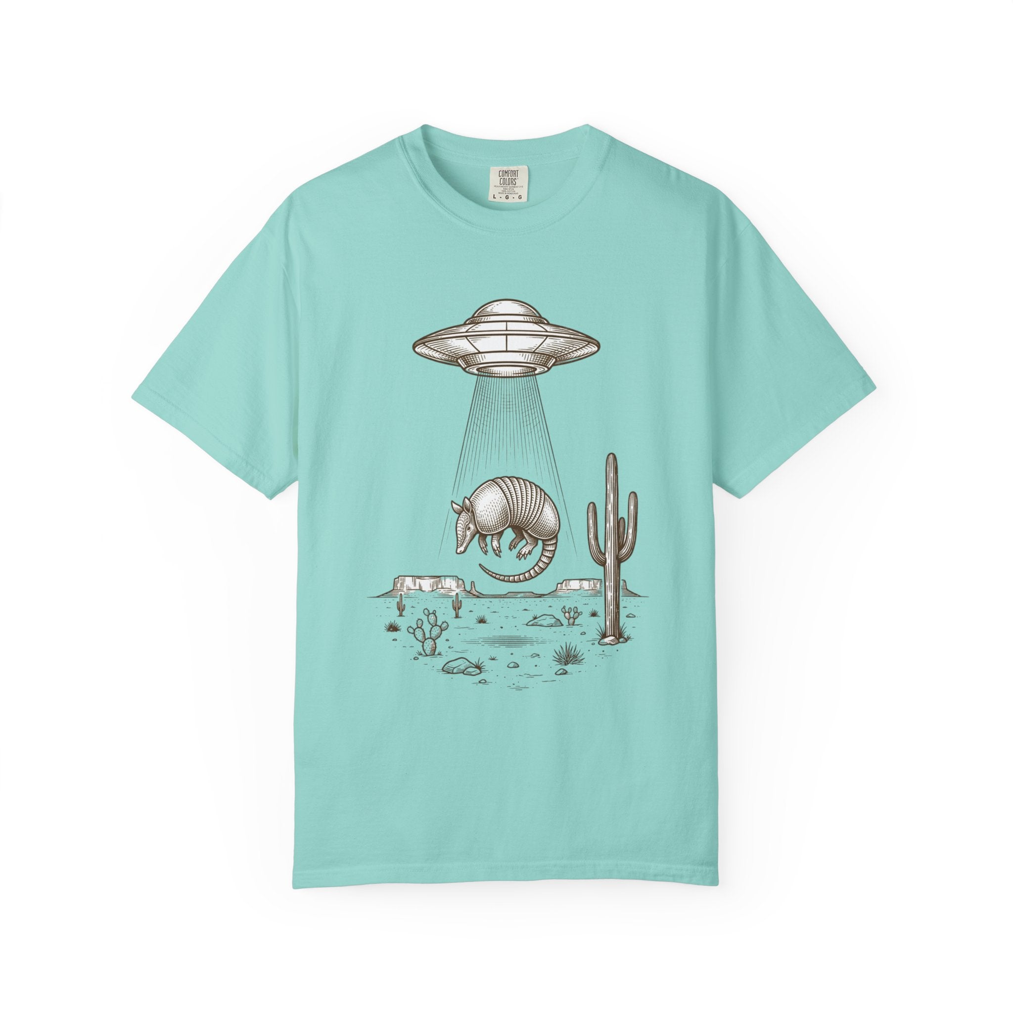T-Shirt — Desert UFO Abduction Armadillo Graphic - Creations by Chris and Carlos