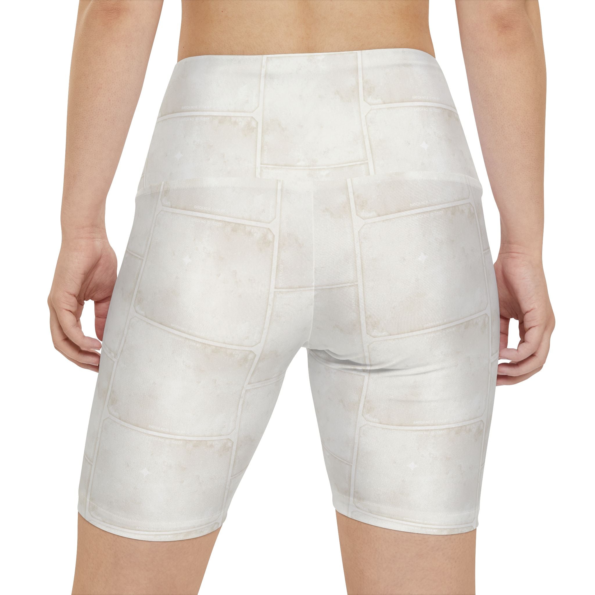 Women's Workout Shorts — Light Washed Patchwork Print AOP - Creations by Chris and Carlos
