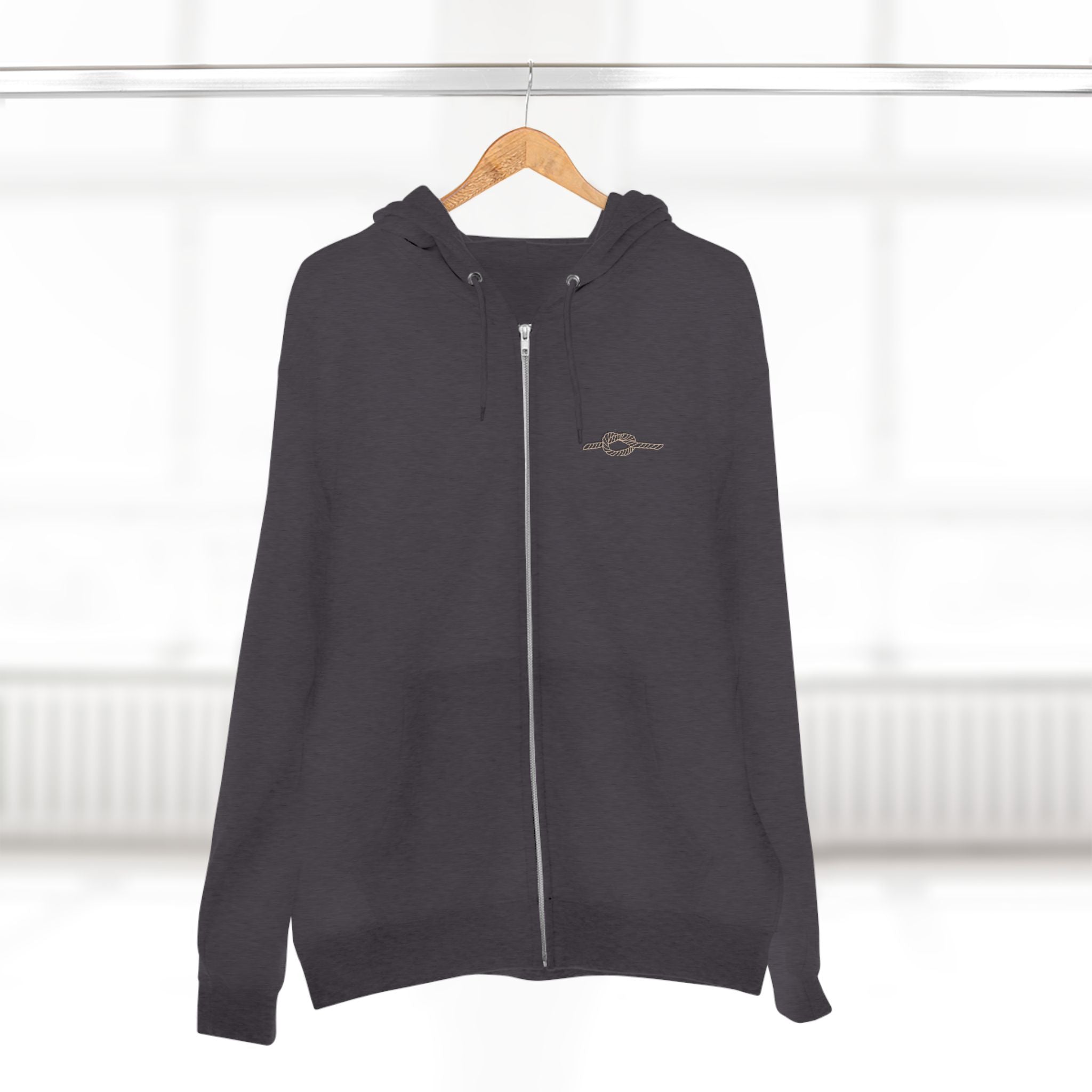 Y KNOT U Rope Knot Anchor Zip Hoodie — Nautical Graphic Unisex Zip-Up - Creations by Chris and Carlos