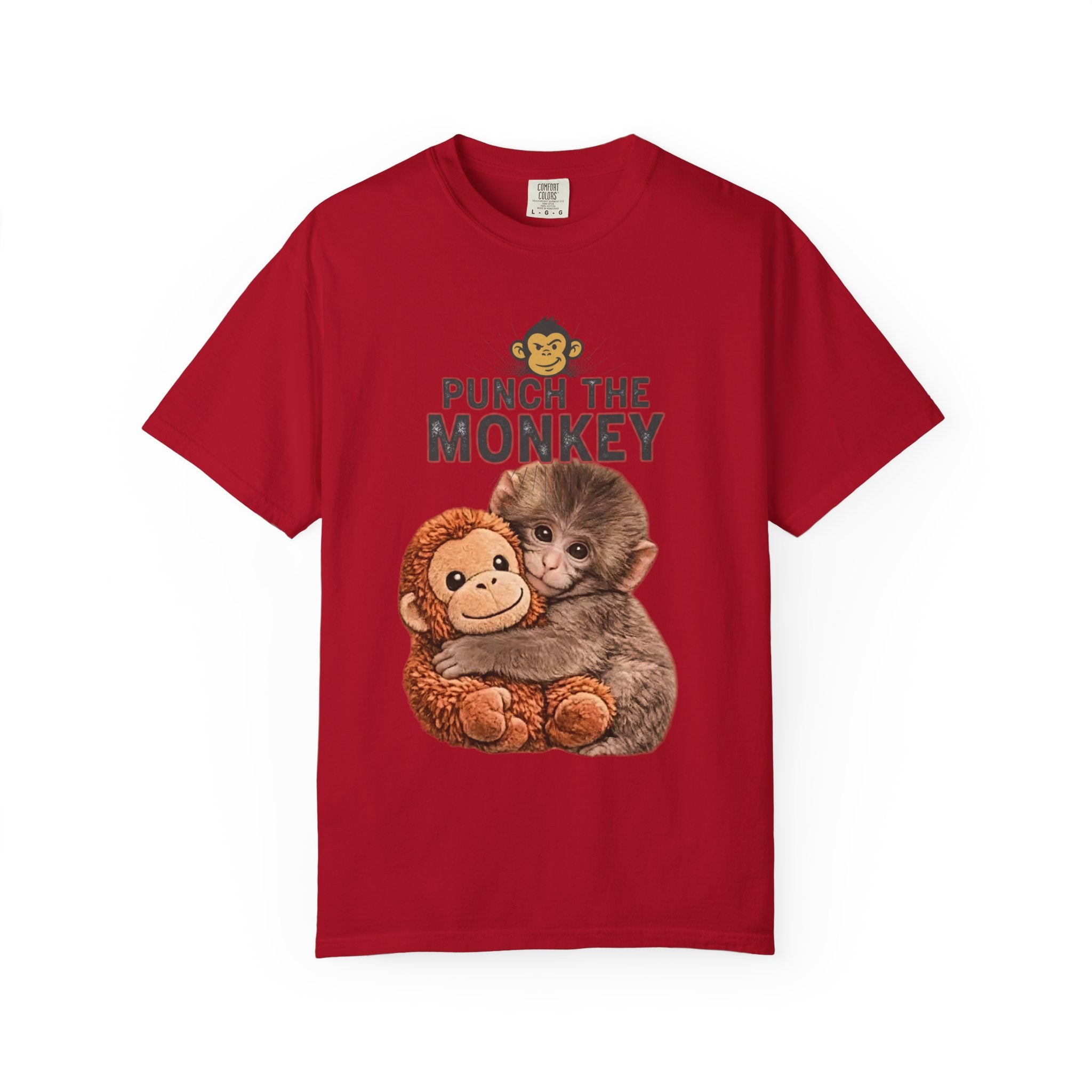 Punch the Monkey T-Shirt — Cute Baby Monkey with Plush Toy Graphic - Creations by Chris and Carlos