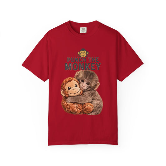 Punch the Monkey T-Shirt — Cute Baby Monkey with Plush Toy Graphic - Creations by Chris and Carlos