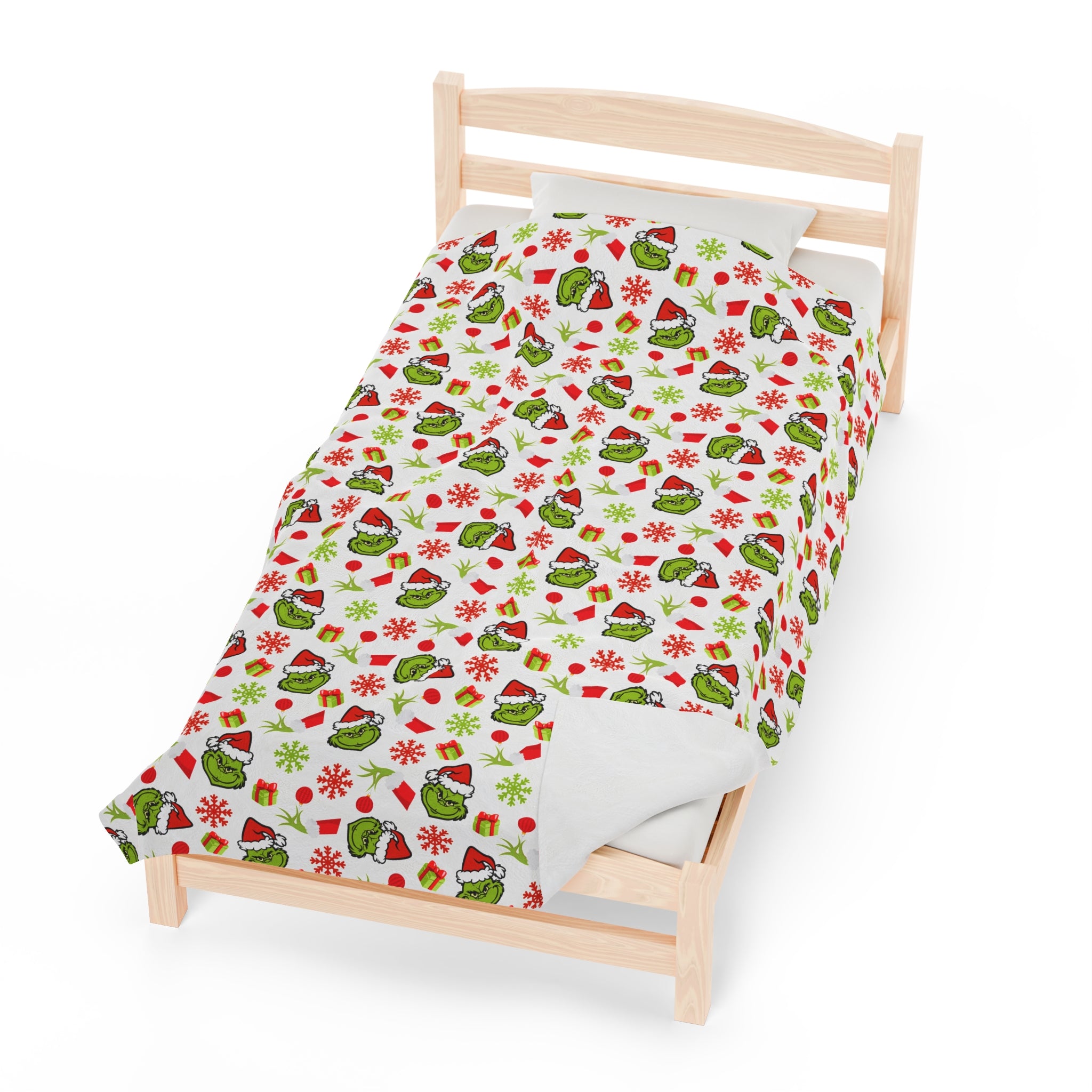 The Grinch- Velveteen Plush Blanket by CuddleLux Bliss - Creations by Chris and Carlos