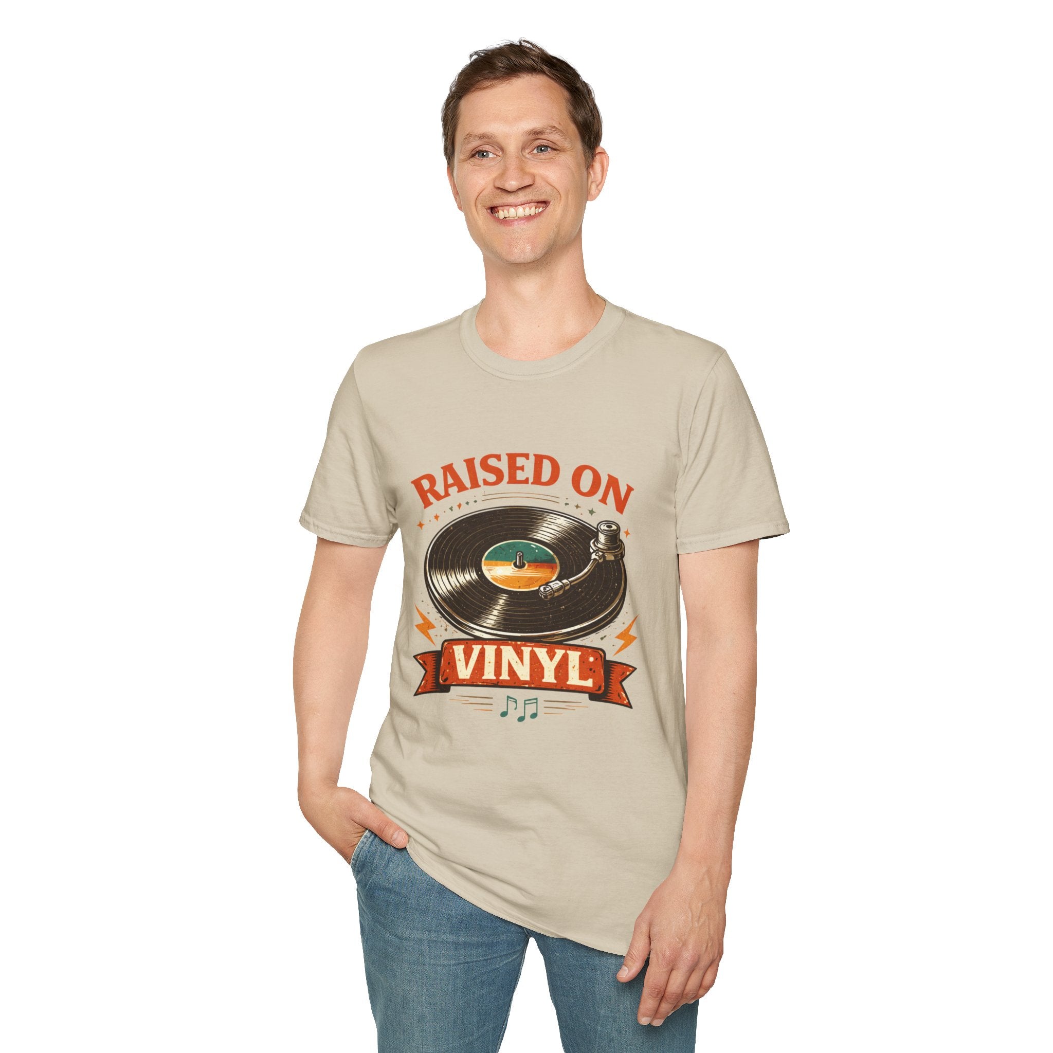 Raised on Vinyl T-Shirt — Retro Record Lover Tee - Creations by Chris and Carlos