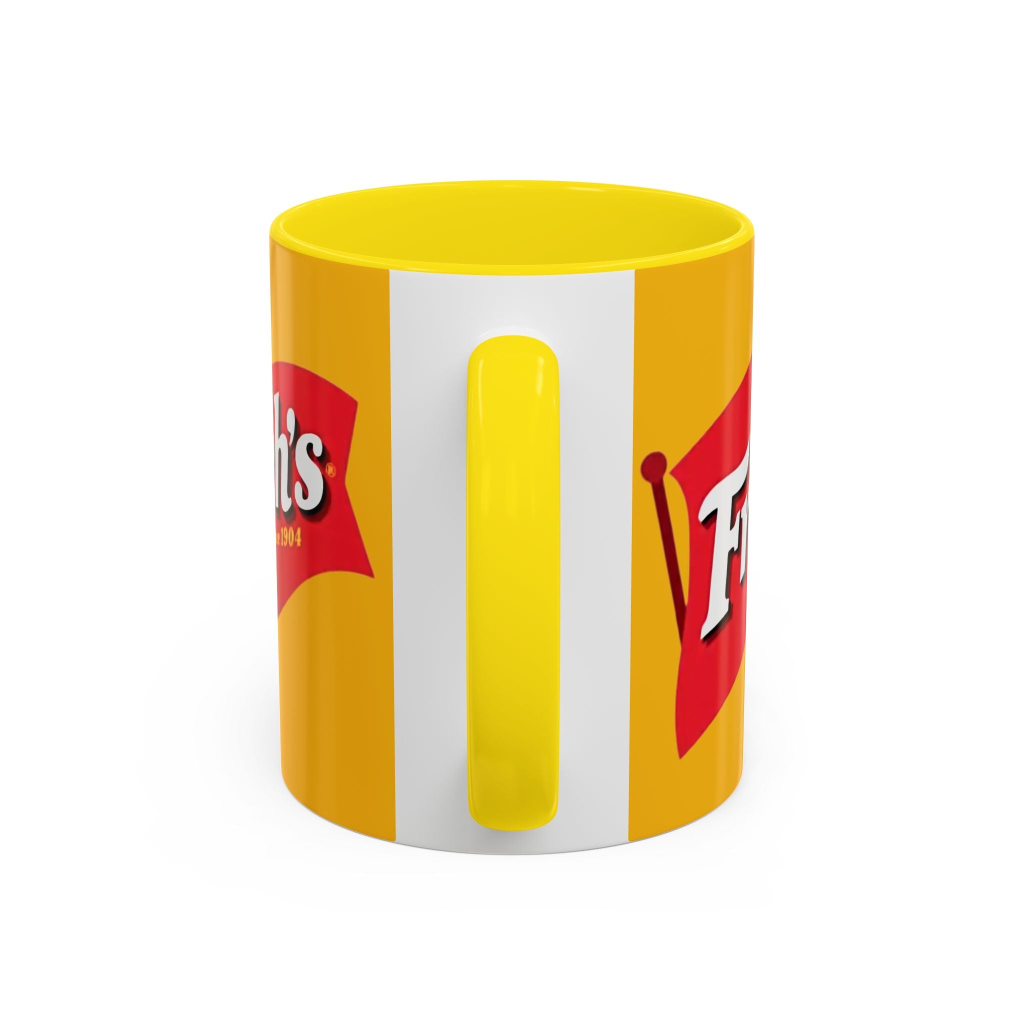 French's Mustard Logo Accent Coffee Mug — Retro Yellow 11/15oz - Creations by Chris and Carlos