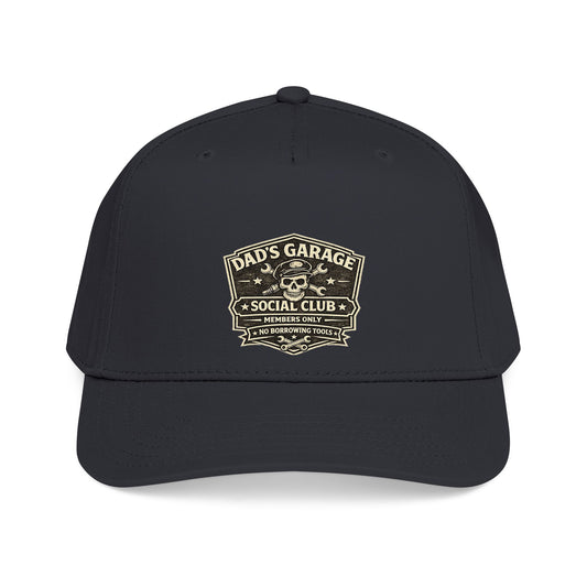 Dad's Garage Social Club Baseball Cap — Vintage Mechanic Snapback Hat - Creations by Chris and Carlos