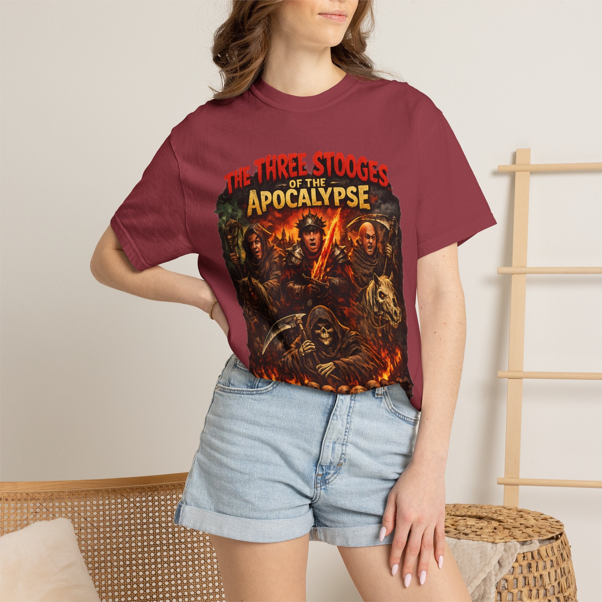 Apocalypse Comedy T-Shirt — "The Three Stooges of the Apocalypse" Graphic Tee - Creations by Chris and Carlos