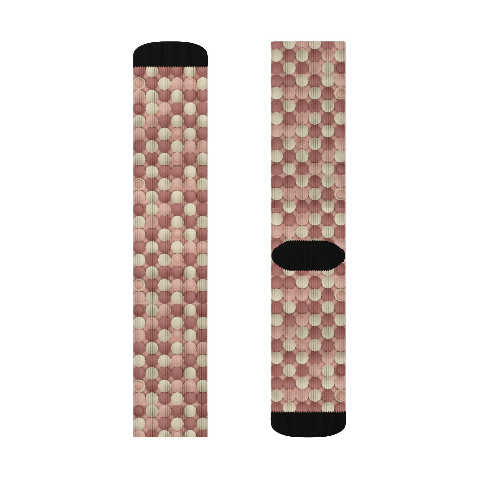 Prism Point Athletic Collection- Woven Rose Crew Socks Patterned Sublimation Socks - Creations by Chris and Carlos