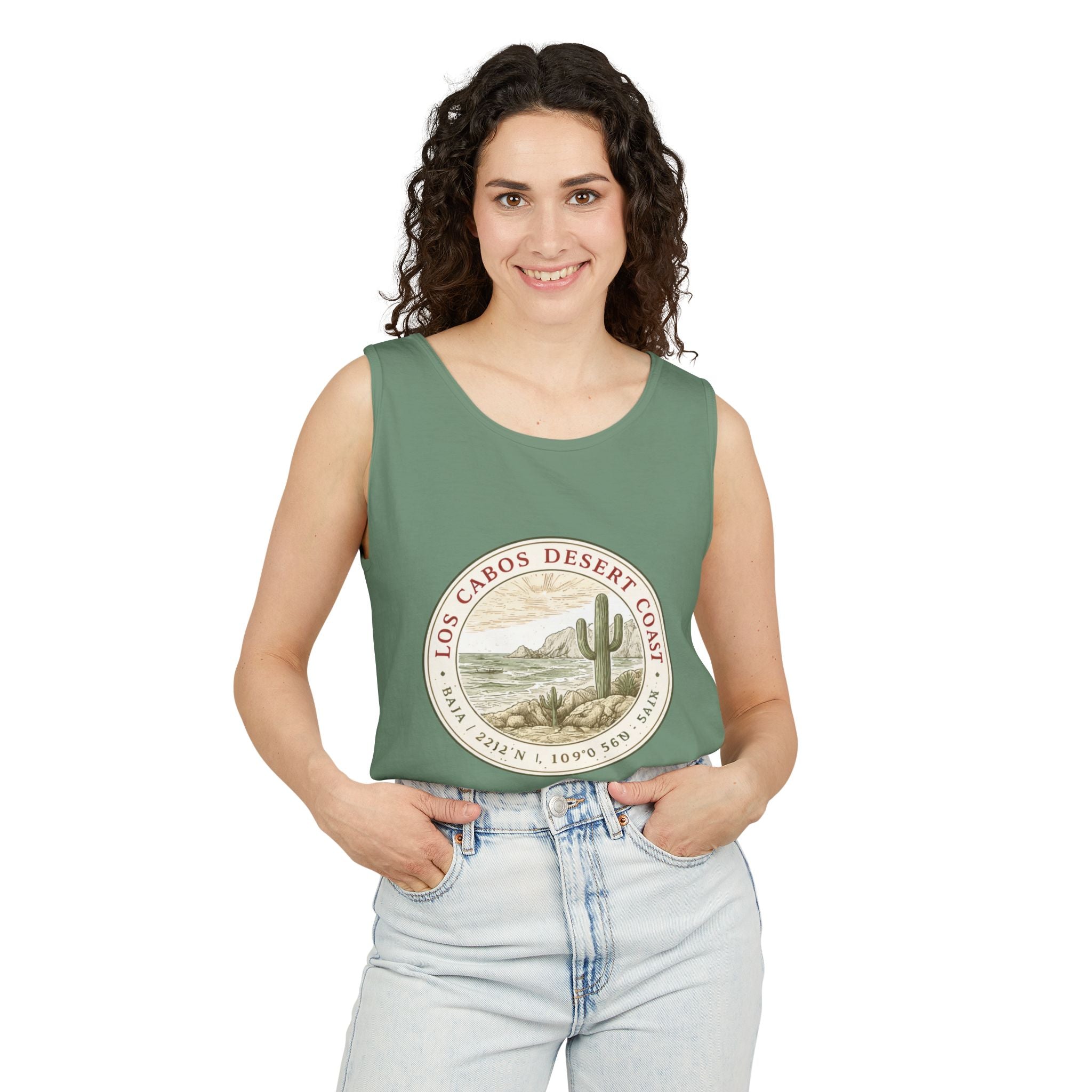 Los Cabos Desert Coast Tank Top — Vintage Cactus Beach Graphic - Creations by Chris and Carlos